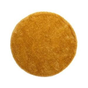 Tapeso Rond hoogpolig vloerkleed velvet - Posh goud - 120 cm rond