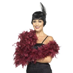 Luxe bordeaux rode verkleed veren boa - 2x stuks - 180 cm - 80 gram - Carnaval accessoires Dames