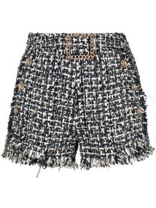 Edward Achour Paris short en tweed à bords francs - Noir