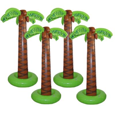 Decoratie palmboom - 4x - opblaasbaar - 165 cm - Tropische Hawaii feestartikelen/versieringen