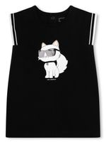 Karl Lagerfeld Kids robe en coton à imprimé Choupette - Noir