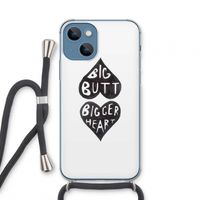 Big butt bigger heart: iPhone 13 mini Transparant Hoesje met koord