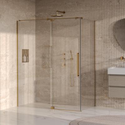 BRAUER Stellar Douchecabine - 160x80x200cm - draaideur - glascoating - omkeerbaar - helder glas - geborsteld goud PVD GS-SRC1H16080200GG