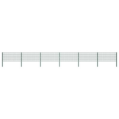 Schuttingpaneel met palen 10,2x0,8 m ijzer groen