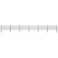 Schuttingpaneel met palen 10,2x0,8 m ijzer groen