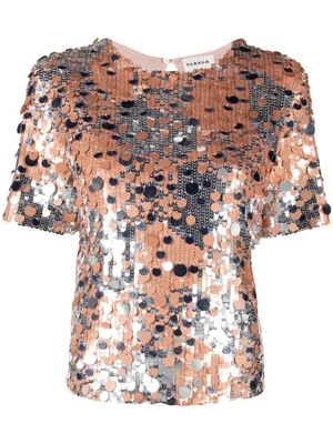 P.A.R.O.S.H. pantalon Gamma orné de sequins - Orange