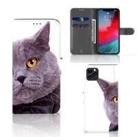 Apple iPhone 11 Pro Max | Telefoonhoesje | Met pasjeshouder | Kat