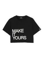 Dkny Kids t-shirt en coton à slogan imprimé - Noir