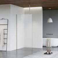 Fortifura Galeria inloopdouche - 30x200cm - mat glas - plafondarm - Geborsteld RVS PVD (RVS) SW797931/SW797908/SW804544