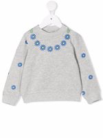 Stella McCartney Kids sweat à fleurs brodées - Gris - thumbnail