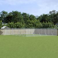 Hondenkennel met dak 12x12x2,5 m gegalvaniseerd staal zilver