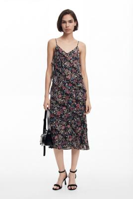 Midijurk met ruches - BLACK - XS