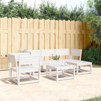 5-delige Loungeset massief grenenhout wit