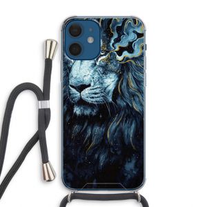 Darkness Lion: iPhone 12 Transparant Hoesje met koord