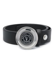 Versace Jeans Couture ceinture en cuir à boucle logo - Noir