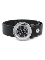 Versace Jeans Couture ceinture en cuir à boucle logo - Noir