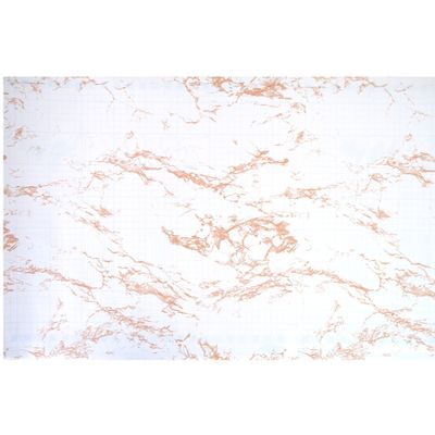 Decoratie plakfolie - 3x - marmer patroon wit/goud - 45 cm x 2 m - zelfklevend