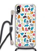 Kleurrijke katten: iPhone X Transparant Hoesje met koord