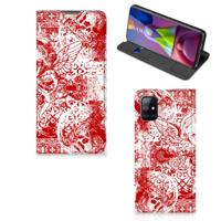 Mobiel BookCase Samsung Galaxy M51 Angel Skull Rood