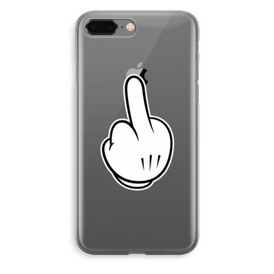 Middle finger white: iPhone 8 Plus Transparant Hoesje