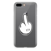 Middle finger white: iPhone 8 Plus Transparant Hoesje