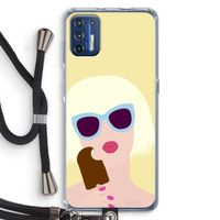 Ice cream: Motorola Moto G9 Plus Transparant Hoesje met koord