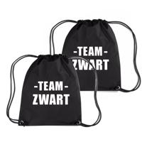 Sportdag tasje - Team zwart - opberg rugtas/ sporttas - 11 Liter - 2x34 cm - div kleuren