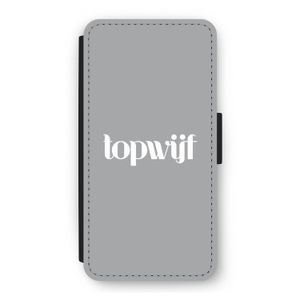 Topwijf Grijs Wit: iPhone 12 Pro Flip Hoesje