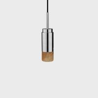Anour Donya Onyx Cylinder Hanglamp - Amberkleurige kap - Gepolijst roestvrij staal