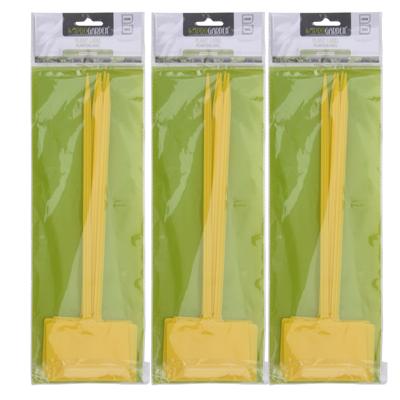 Plantetiketten / platenlabels - 15x - geel - kunststof - 36 cm - steeketiketten