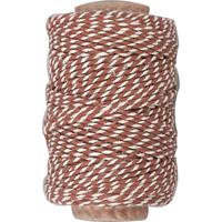 Creativ Company Katoenkoord, dikte 1,1 mm, bruin/wit, 50 m/ 1 rol