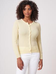 Basic vest met ronde hals van zuiver cashmere