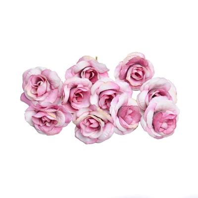 10 sets 4cm kunstmatige bloem Silk Rose Flower hoofd voor bruiloft partij Home Decoratie (roze)
