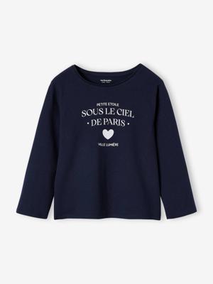 T-shirt BASICS met lange mouwen voor meisjes marineblauw