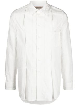 Uma Wang chemise plissée à boutonnière - Blanc