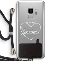 Forever heart pastel: Samsung Galaxy S9 Transparant Hoesje met koord