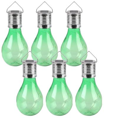 Sunnydays Solar sfeer hanglamp - 20x - tuin - lampenbol - groen - kunststof - 15 cm