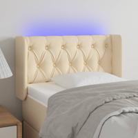 Hoofdbord LED 83x16x78/88 cm stof crèmekleurig