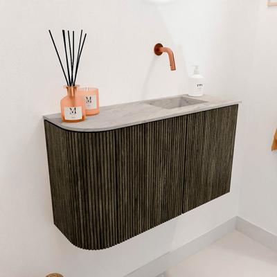 Toiletmeubel Mondiaz Joya Dlux | 71.6 cm | Meubelkleur Shadow | Faye wastafel Glace Wasbak Rechts | Zonder kraangat(en)