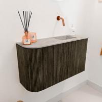 Toiletmeubel Mondiaz Joya Dlux | 71.6 cm | Meubelkleur Shadow | Faye wastafel Glace Wasbak Rechts | Zonder kraangat(en)