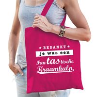 Kraamhulp cadeau tas fuchsia roze voor dames   - - thumbnail