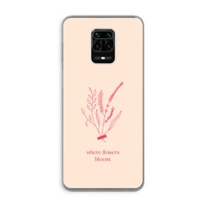Where flowers bloom: Xiaomi Redmi Note 9 Pro Transparant Hoesje
