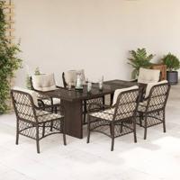 7-delige Tuinset met kussens poly rattan bruin 7-delige Tuinset met kussens poly rattan bruin