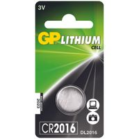 GP Batteries Knoopcel CR2016 Lituim 3V GP Batteries Knoopcel CR2016 Lituim 3V