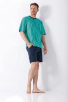 Hajo heren shortama turquoise met ruit
