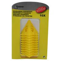 Benson Schilderpiramides - 10x stuks - geel - 5 cm - schilder piramides