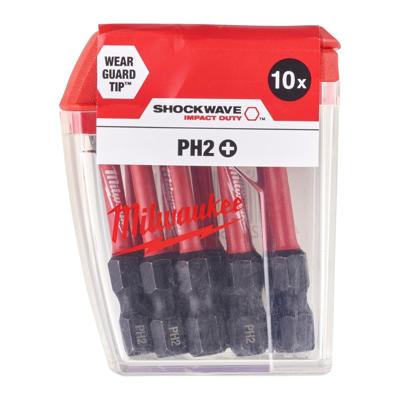 Milwaukee SHOCKWAVE™ IMPACT DUTY schroefbits PH2 x 50 mm VE=10 - 4932430855