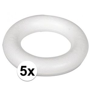 5x Ringen van piepschuim 22 cm   -