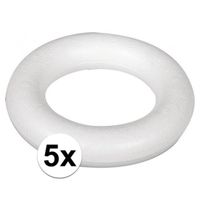 5x Ringen van piepschuim 22 cm   -