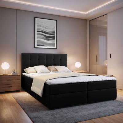 2dekans Opberg Boxspring Bloss 140 x 200 Zwart [ Stofschade Niet Zichtzijde - Niet in originele verpakking]